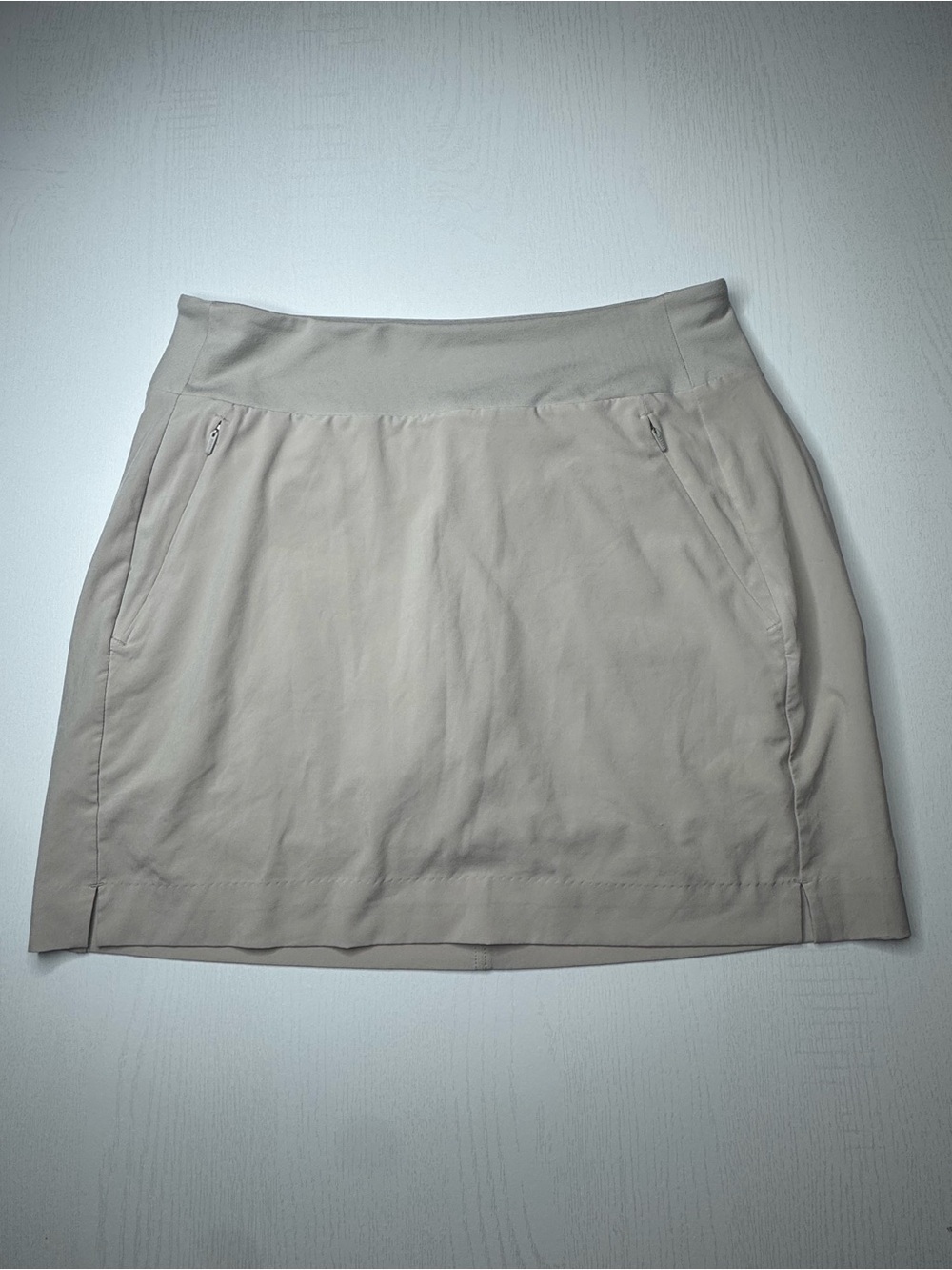 Athleta Beige Mini Skort with Zipper Pockets